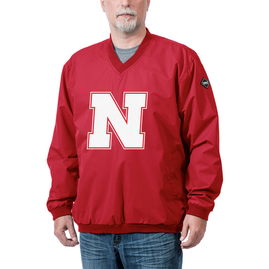 Men's Franchise Club Scarlet Nebraska Huskers Logo Windshell Pullover