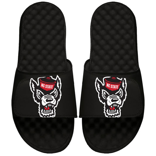 Men's ISlide Black NC State Wolfpack Blown Up Logo Slide Sandals