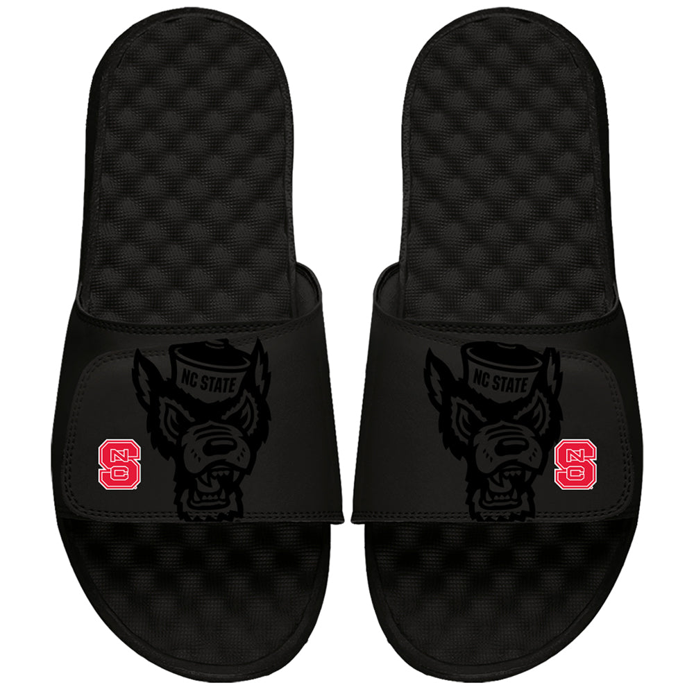Men's ISlide Black NC State Wolfpack Tonal Pop Slide Sandals