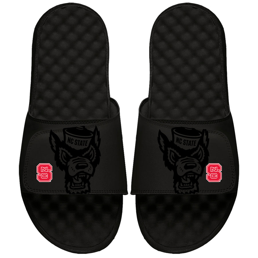 Men's ISlide Black NC State Wolfpack Tonal Pop Slide Sandals