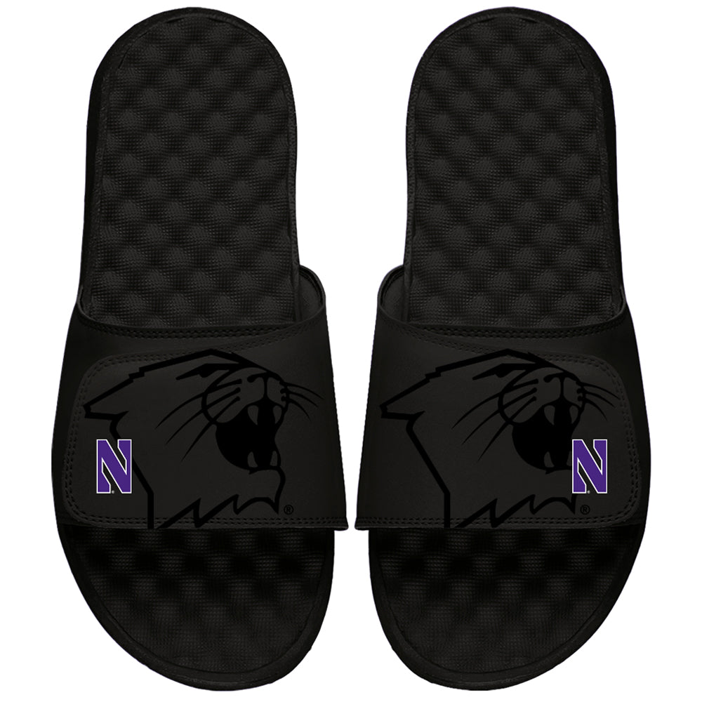 Men's ISlide Black Northwestern Wildcats Tonal Pop Slide Sandals