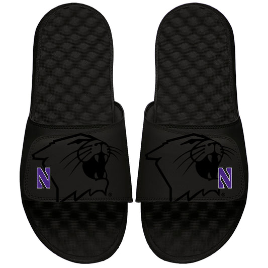 Men's ISlide Black Northwestern Wildcats Tonal Pop Slide Sandals