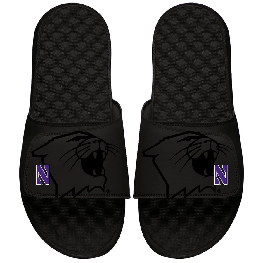 Men's ISlide Black Northwestern Wildcats Tonal Pop Slide Sandals