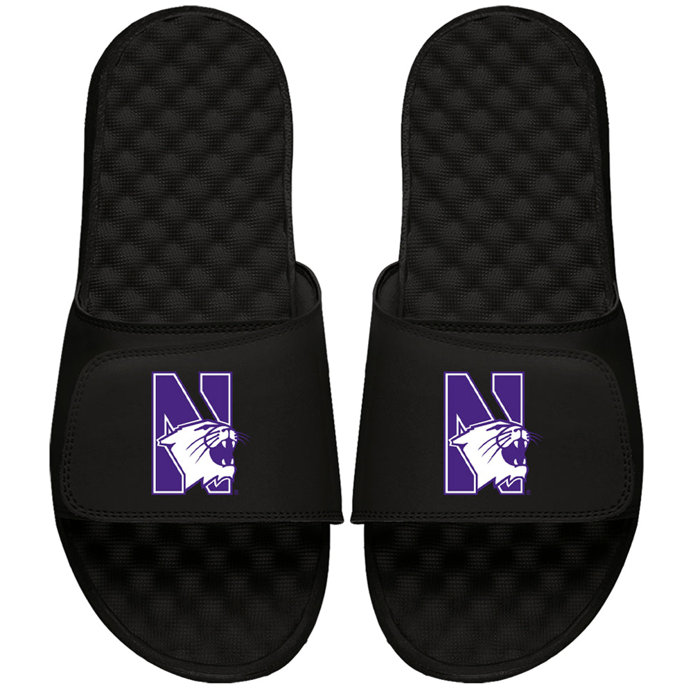 Men's ISlide Black Northwestern Wildcats Secondary Logo Slide Sandals