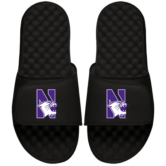 Men's ISlide Black Northwestern Wildcats Secondary Logo Slide Sandals