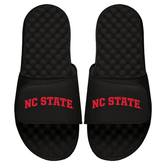 Men's ISlide Black NC State Wolfpack Wordmark Slide Sandals