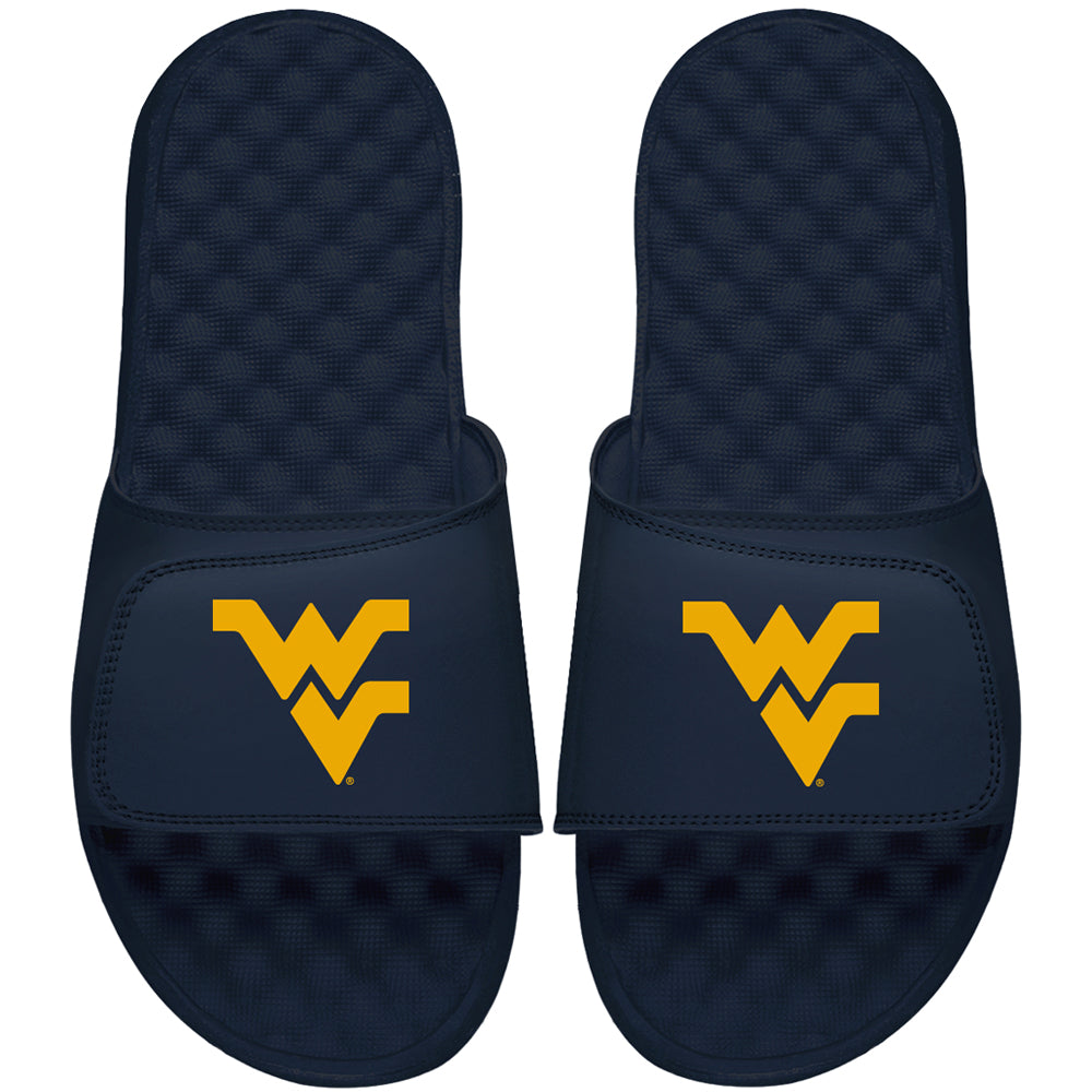 Youth ISlide Navy West Virginia Mountaineers Primary Logo Slide Sandals