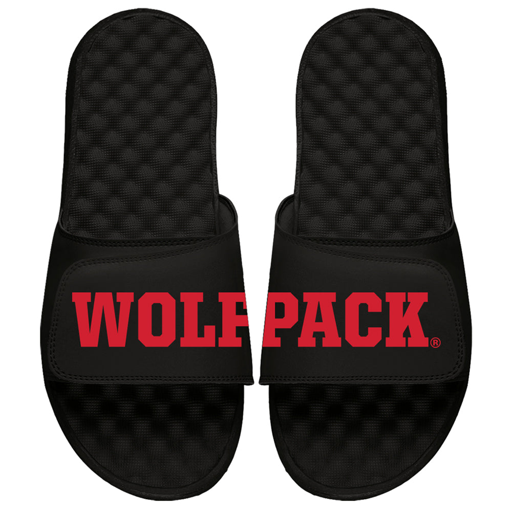 Youth ISlide Black NC State Wolfpack Split Slide Sandals