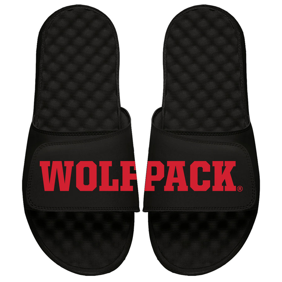 Youth ISlide Black NC State Wolfpack Split Slide Sandals