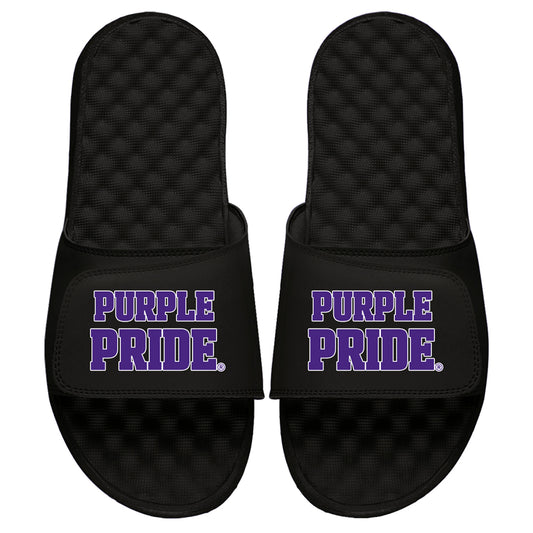 Youth ISlide Black Northwestern Wildcats Pride Wordmark Slide Sandals