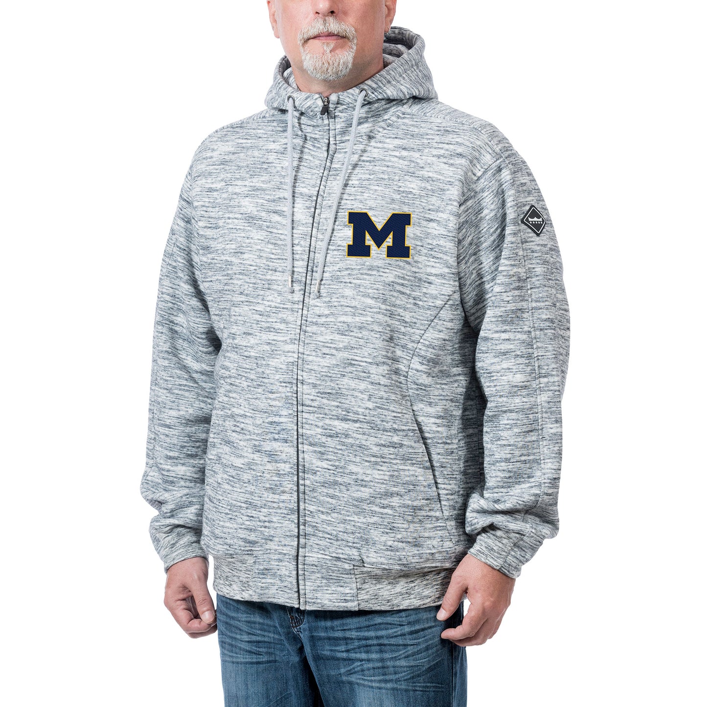 Men's Heather Gray Michigan Wolverines Clutch Full-Zip Hoodie