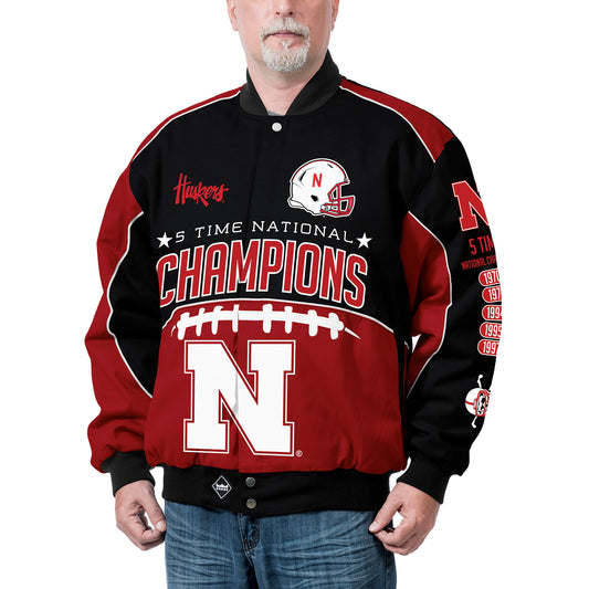 Men's Franchise Club Scarlet Nebraska Huskers Commemorative Cotton Twill Full-Zip Jacket