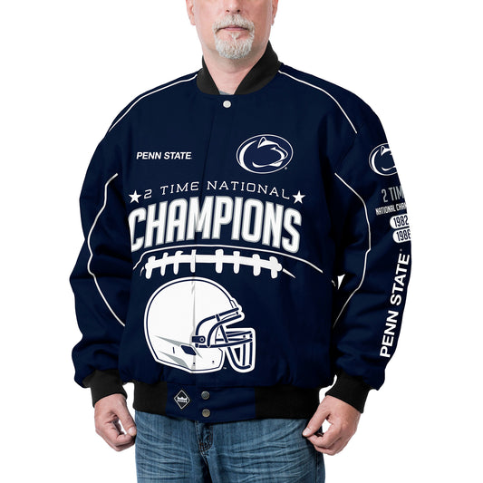 Men's Franchise Club Navy Penn State Nittany Lions Commemorative Cotton Twill Full-Zip Jacket