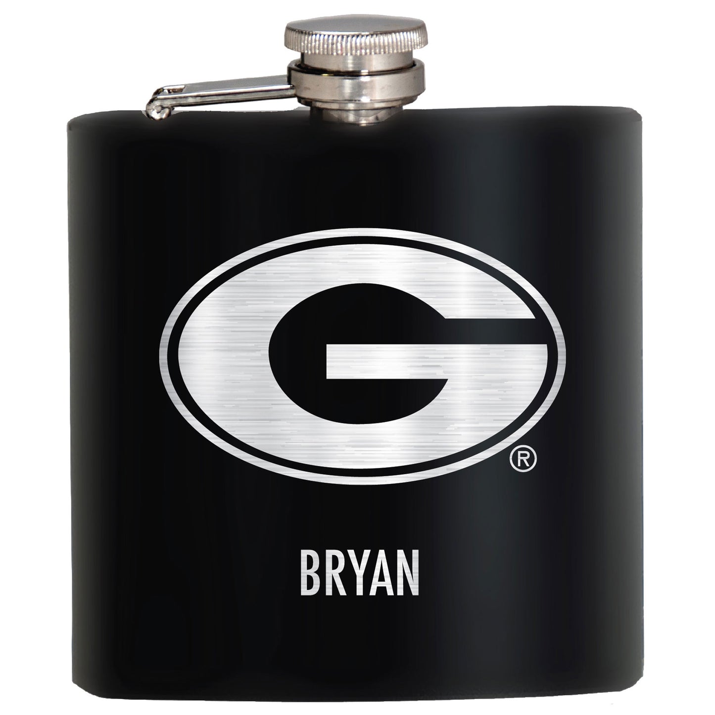 Black Georgia Bulldogs 6oz. Personalized Stealth Hip Flask