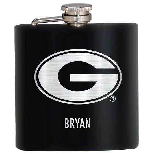 Black Georgia Bulldogs 6oz. Personalized Stealth Hip Flask