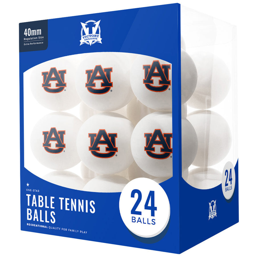 Auburn Tigers 24-Count Logo Table Tennis Balls