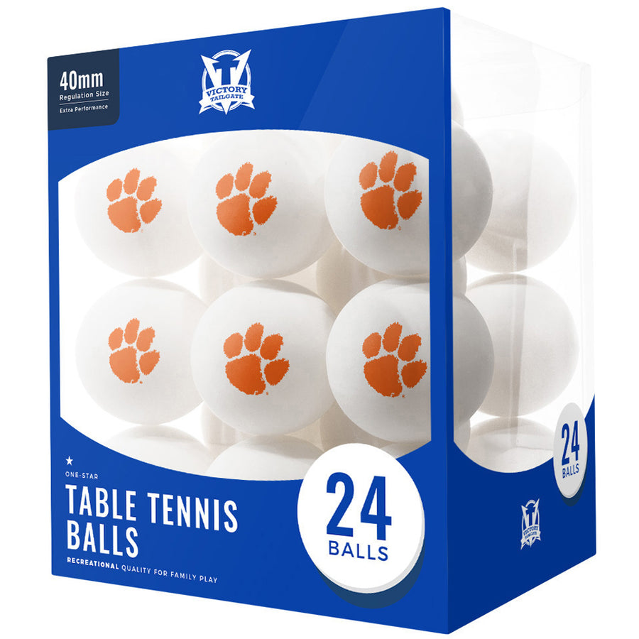 Clemson Tigers 24-Count Logo Table Tennis Balls