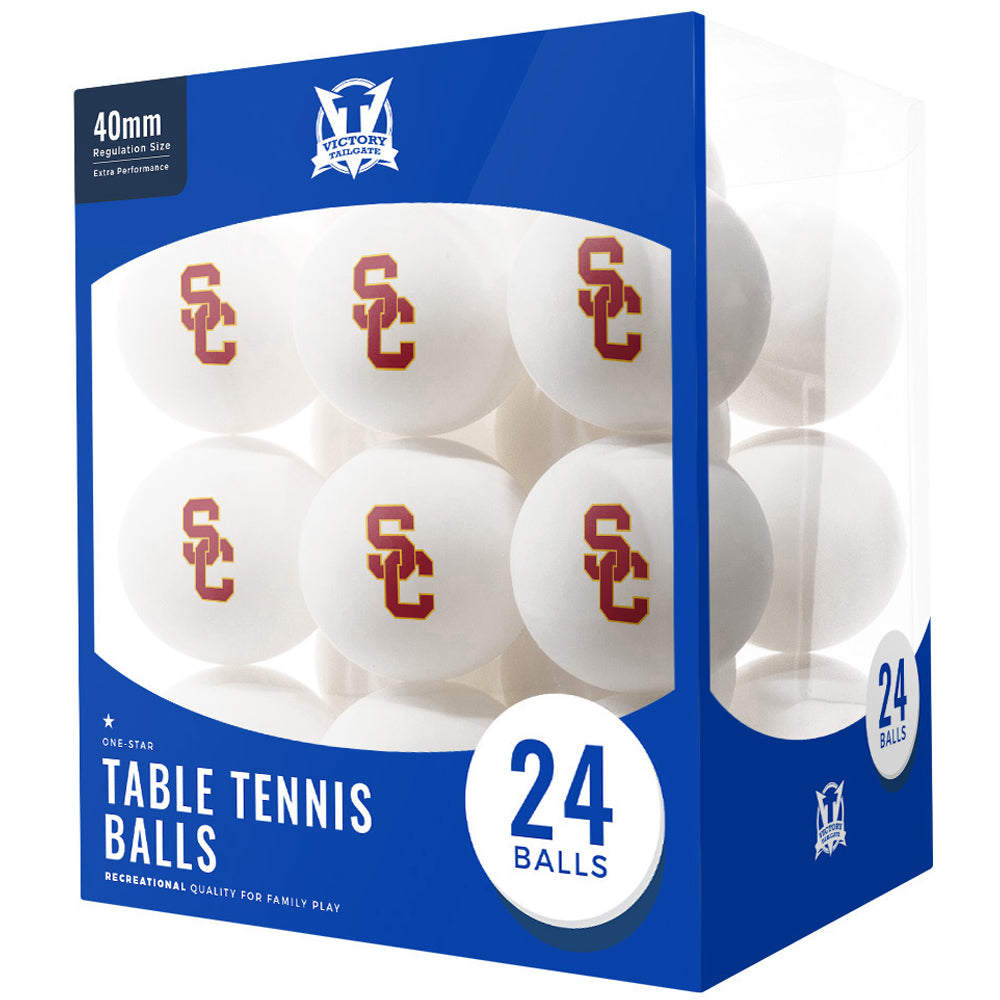 USC Trojans 24-Count Logo Table Tennis Balls