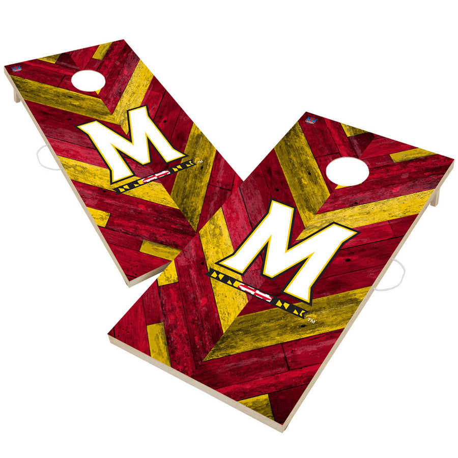 Maryland Terrapins 2' x 4' Herringbone Design Cornhole Set