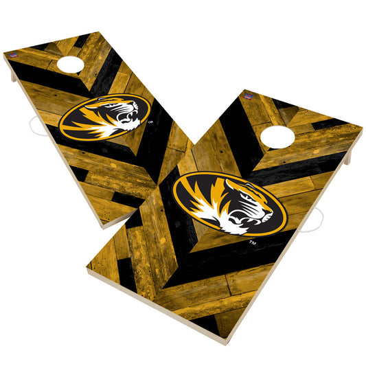 Missouri Tigers 2' x 4' Herringbone Design Cornhole Set
