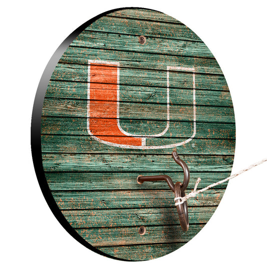 Miami Hurricanes Weathered Design Hook and Ring Game