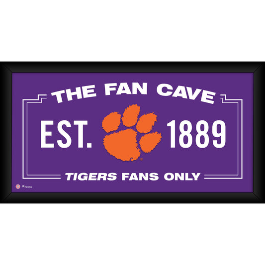 Clemson Tigers Framed 10" x 20" Fan Cave Collage