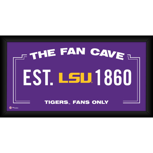 LSU Tigers Framed 10" x 20" Fan Cave Collage