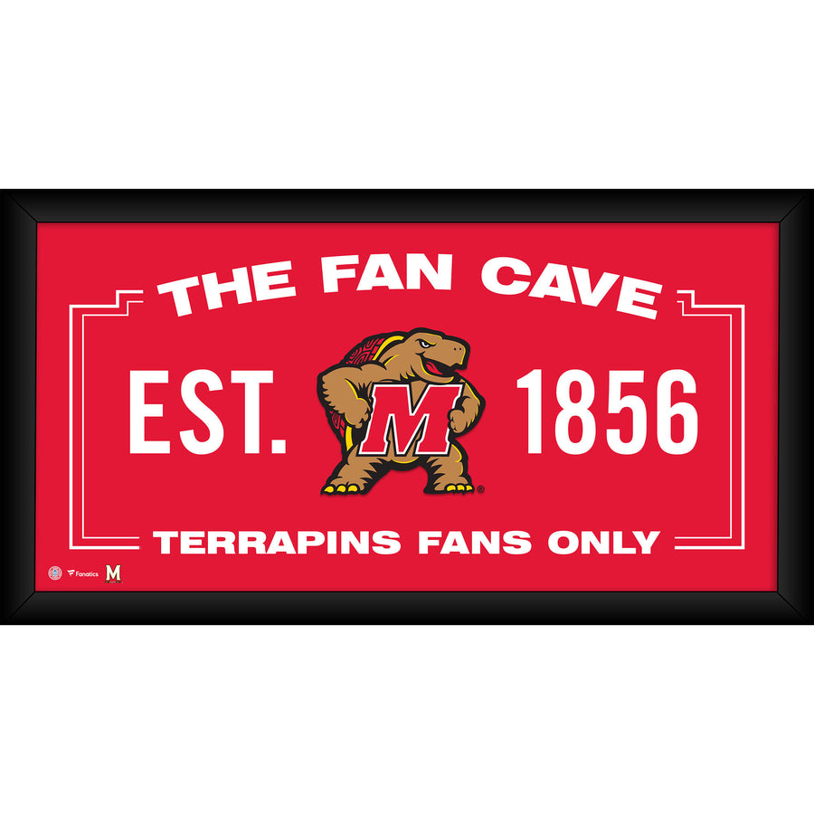 Maryland Terrapins Framed 10" x 20" Fan Cave Collage