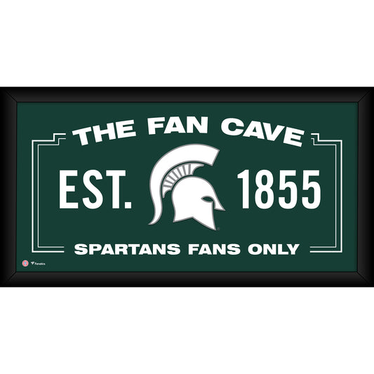 Michigan State Spartans Framed 10" x 20" Fan Cave Collage