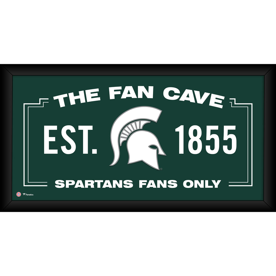 Michigan State Spartans Framed 10" x 20" Fan Cave Collage