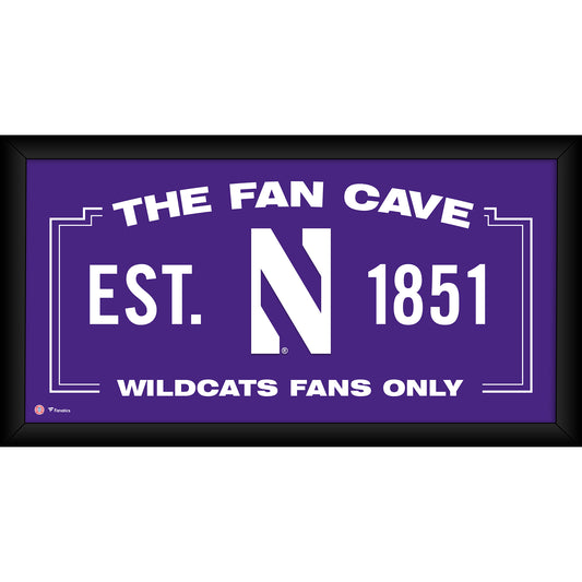 Northwestern Wildcats Framed 10" x 20" Fan Cave Collage