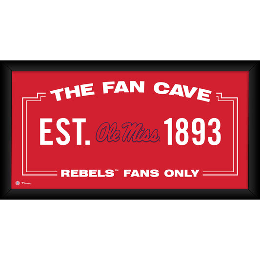 Ole Miss Rebels Framed 10" x 20" Fan Cave Collage