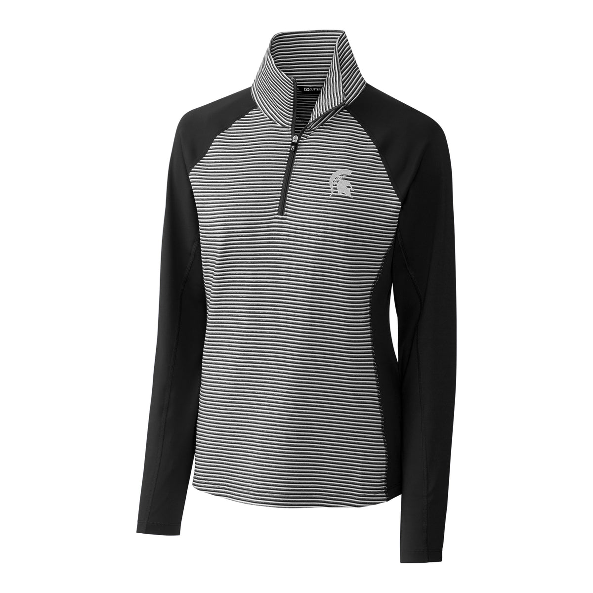 Women's Cutter & Buck Black Michigan State Spartans Forge Tonal Half-Zip Pullover Jacket