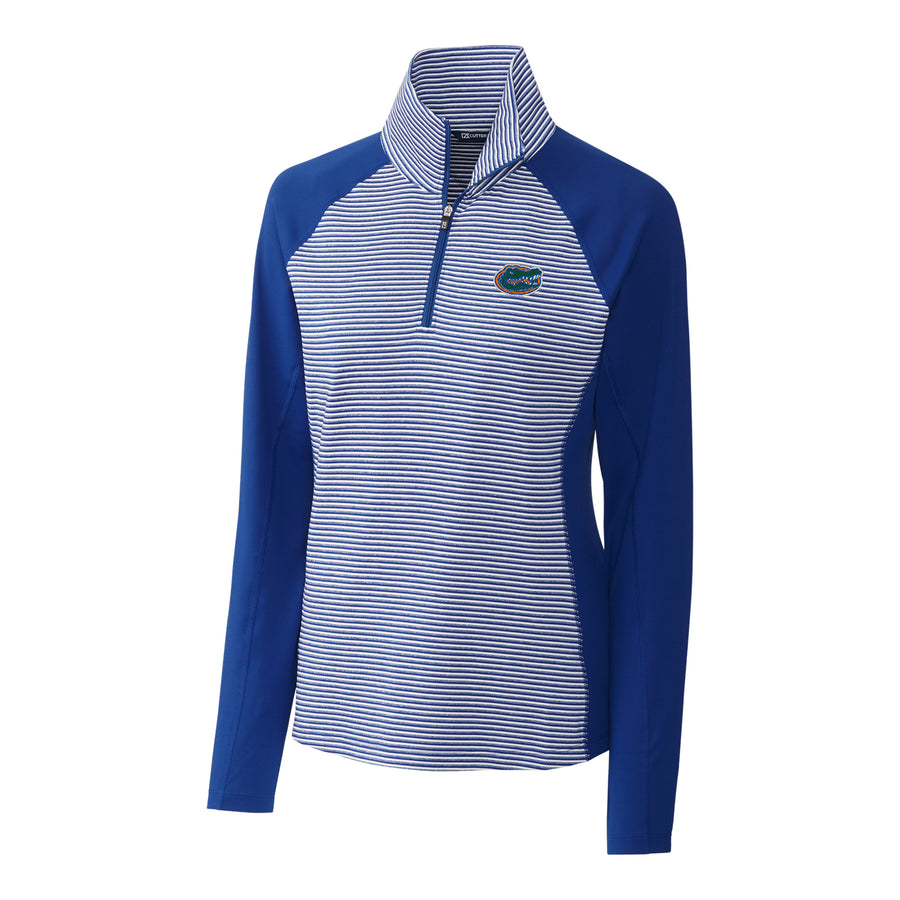 Women's Cutter & Buck Royal Florida Gators Forge Tonal Half-Zip Pullover Jacket