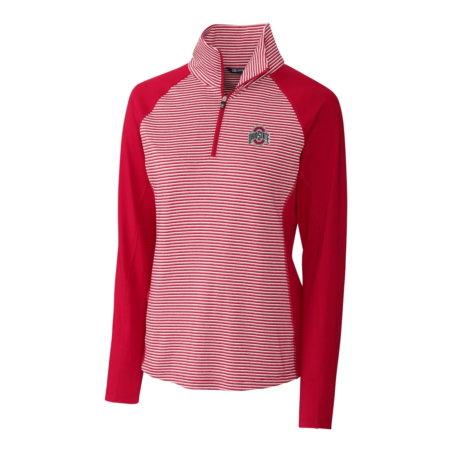 Women's Cutter & Buck Scarlet Ohio State Buckeyes Forge Tonal Half-Zip Pullover Jacket