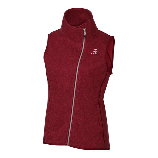 Women's Cutter & Buck Crimson Alabama Crimson Tide Mainsail Full-Zip Vest