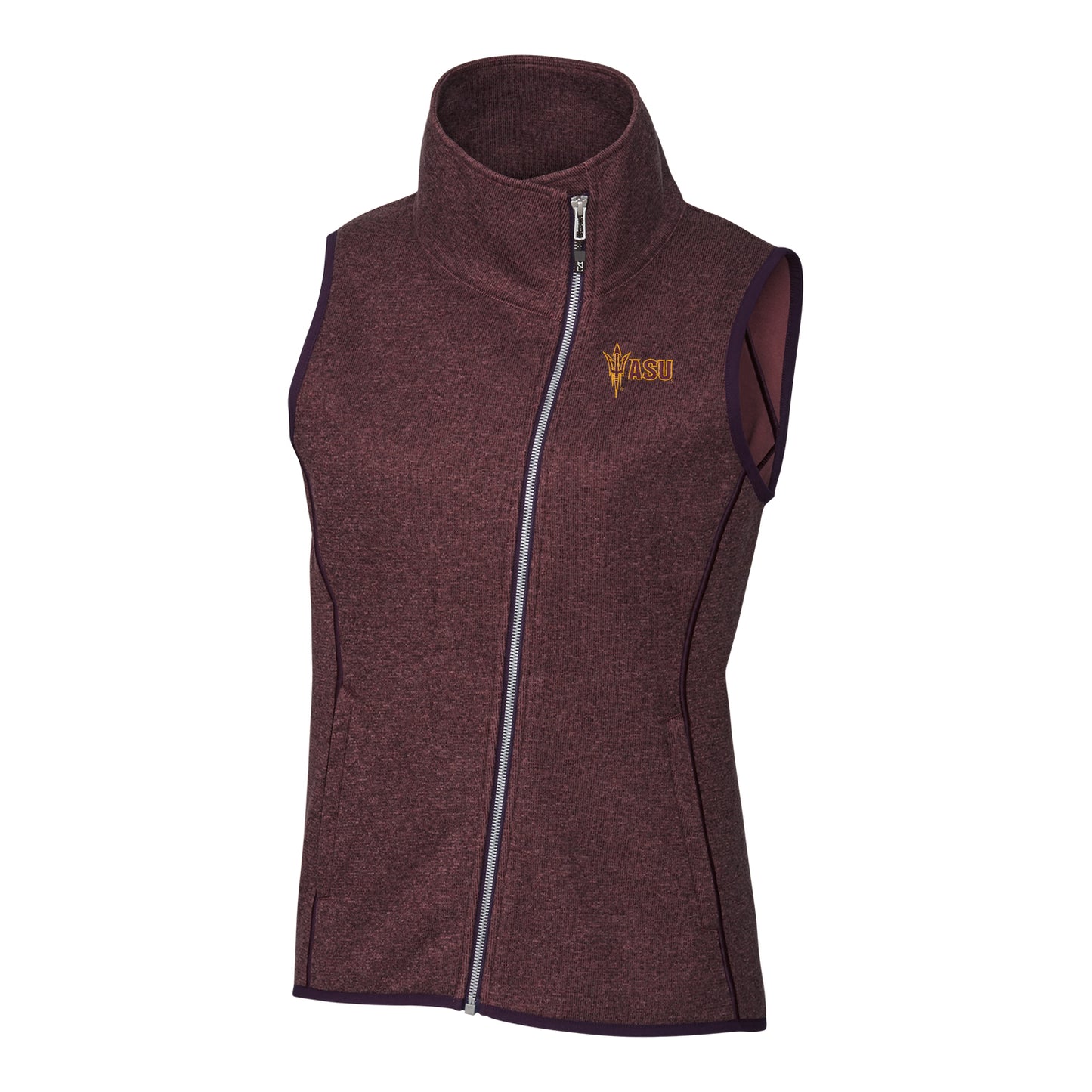 Women's Cutter & Buck Maroon Arizona State Sun Devils Mainsail Full-Zip Vest