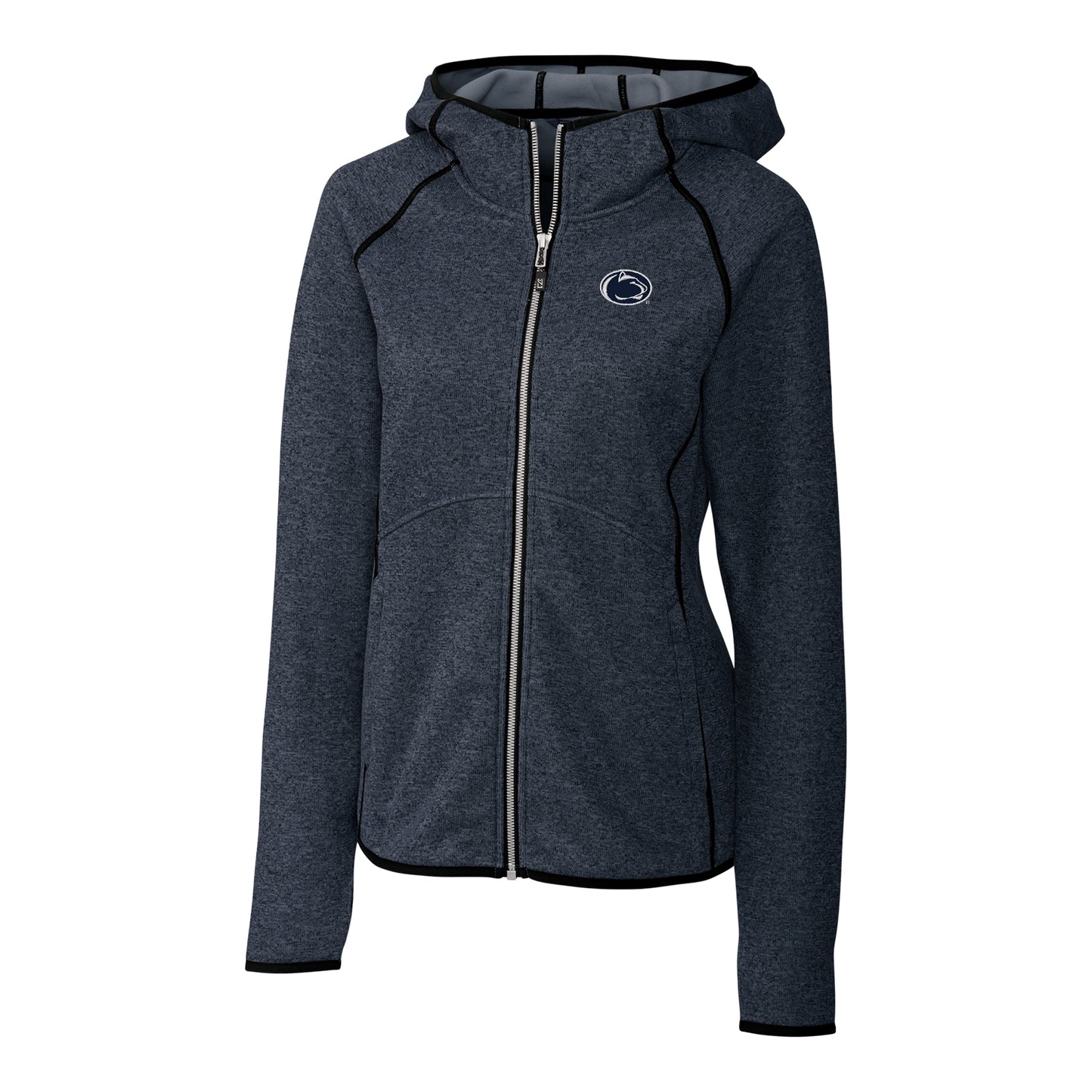 Women's Cutter & Buck Navy Penn State Nittany Lions Mainsail Hooded Full-Zip Jacket