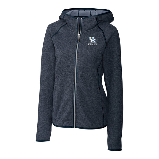 Women's Cutter & Buck Blue Kentucky Wildcats Mainsail Hooded Full-Zip Jacket