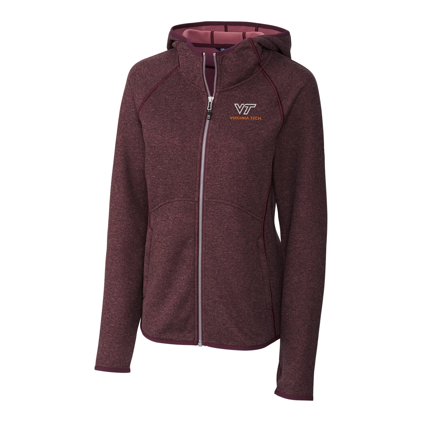 Women's Cutter & Buck Maroon Virginia Tech Hokies Mainsail Hooded Full-Zip Jacket