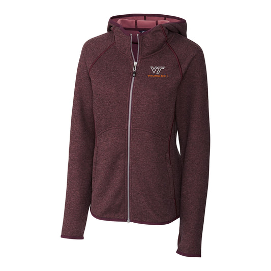 Women's Cutter & Buck Maroon Virginia Tech Hokies Mainsail Hooded Full-Zip Jacket