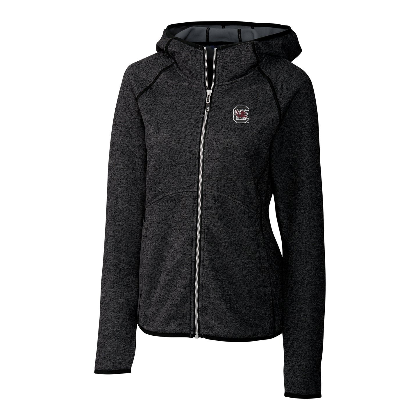 Women's Cutter & Buck Gray South Carolina Gamecocks Mainsail Hooded Full-Zip Jacket