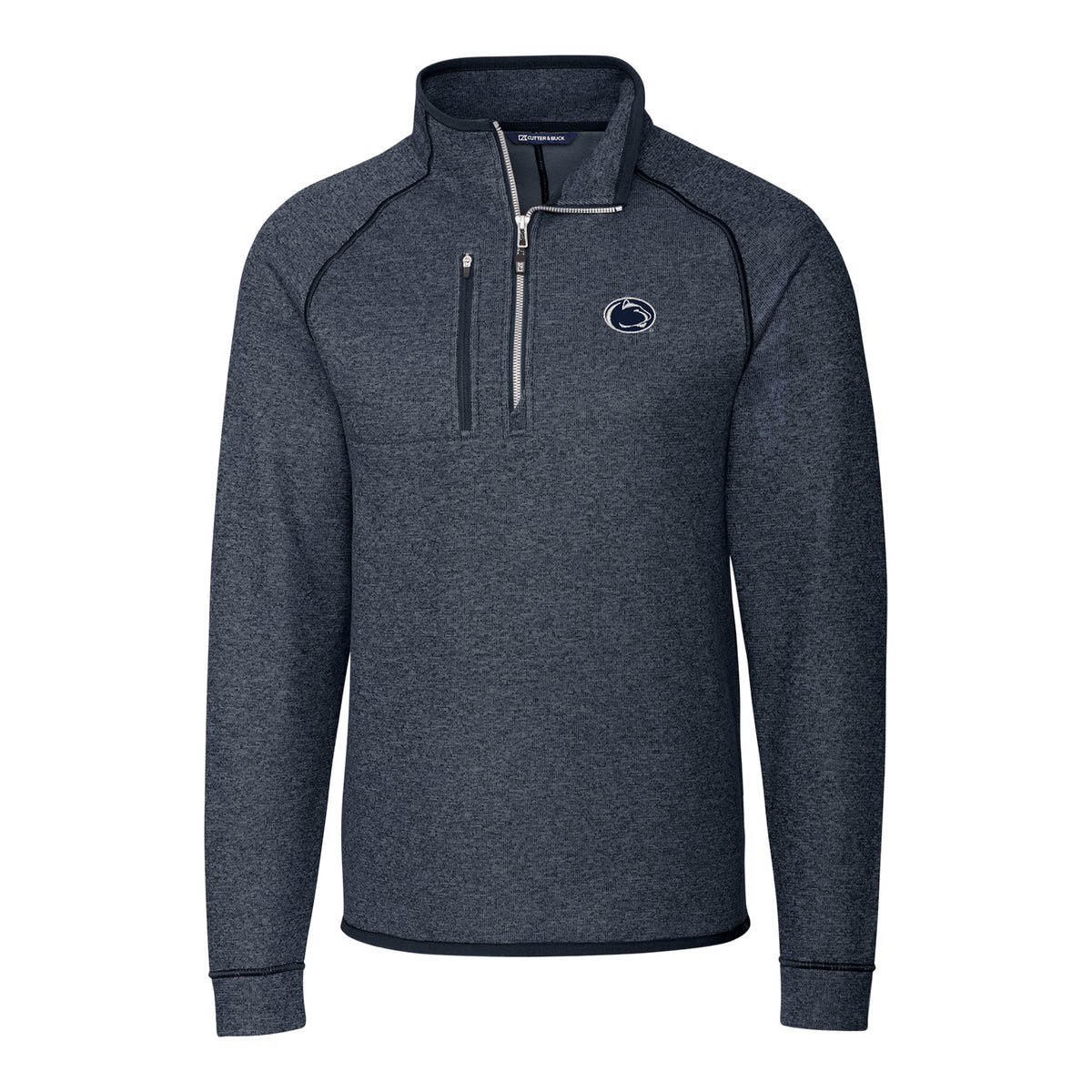 Men's Cutter & Buck Navy Penn State Nittany Lions Mainsail Half-Zip Pullover Jacket