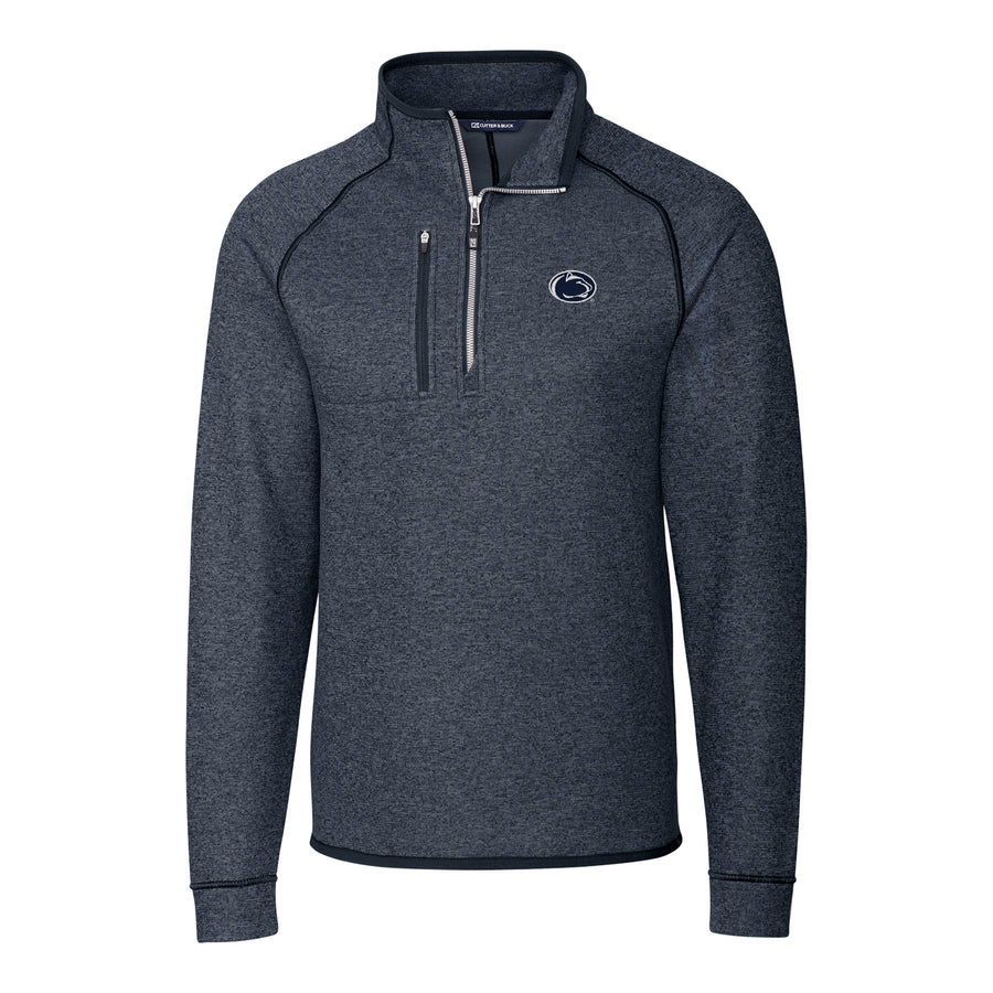 Men's Cutter & Buck Navy Penn State Nittany Lions Mainsail Half-Zip Pullover Jacket