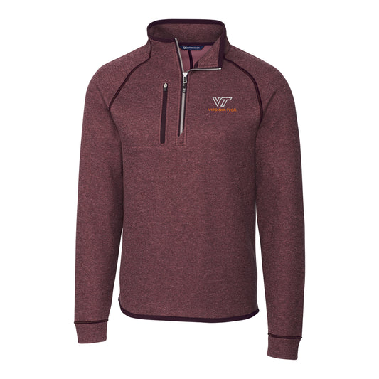 Men's Cutter & Buck Maroon Virginia Tech Hokies Mainsail Half-Zip Pullover Jacket