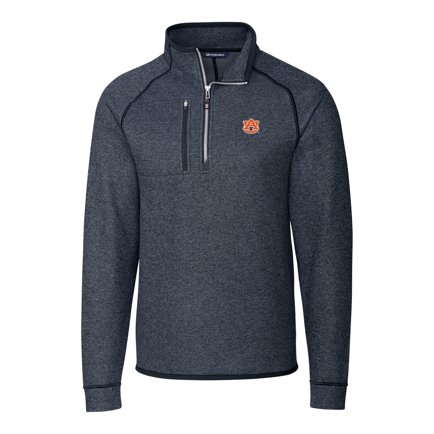 Men's Cutter & Buck Navy Auburn Tigers Mainsail Half-Zip Pullover Jacket