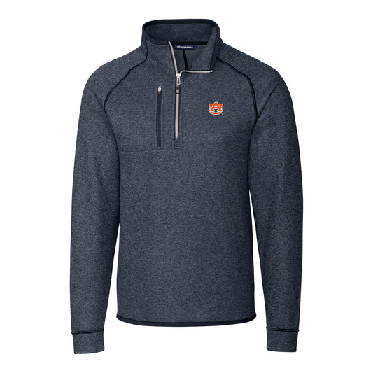 Men's Cutter & Buck Navy Auburn Tigers Mainsail Half-Zip Pullover Jacket