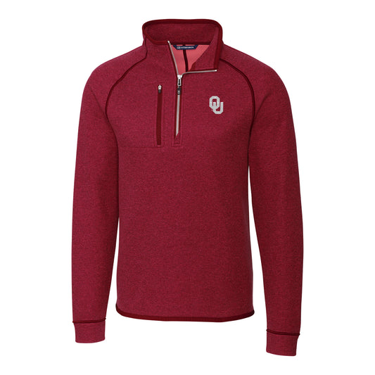 Men's Cutter & Buck Crimson Oklahoma Sooners Mainsail Half-Zip Pullover Jacket