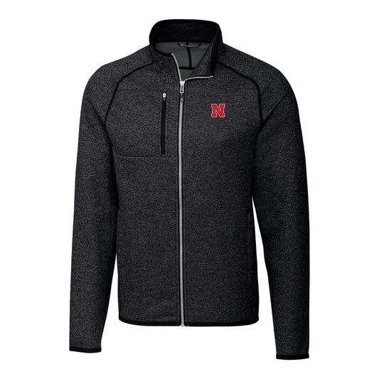 Men's Cutter & Buck Charcoal Nebraska Huskers Mainsail Full-Zip Jacket