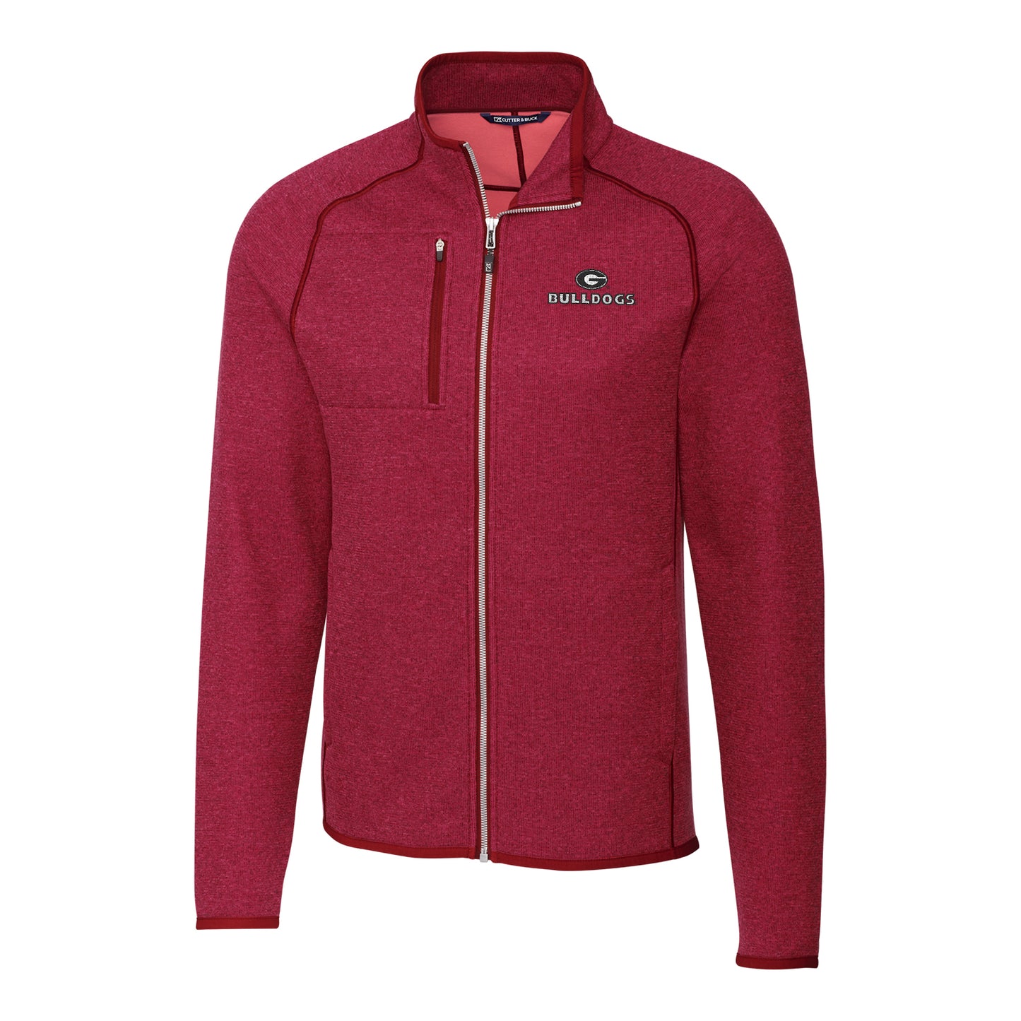 Men's Cutter & Buck Red Georgia Bulldogs Mainsail Full-Zip Jacket